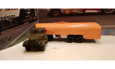 КрАЗ-258 с п/п ТЗ-22 хаки/оранжевый, масштабная модель, Автоистория (АИСТ), 1:43, 1/43