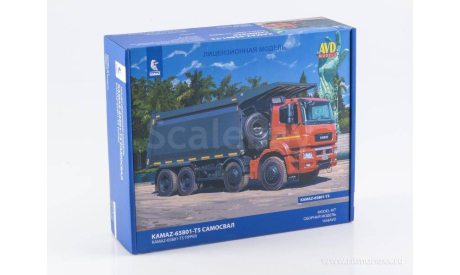 Сборная модель KAMAZ-65801-T5 самосвал, сборная модель автомобиля, КамАЗ, AVD Models, 1:43, 1/43
