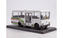 Автобус ЛАЗ-А073 белый с цветными полосами, масштабная модель, ModelPro, scale43