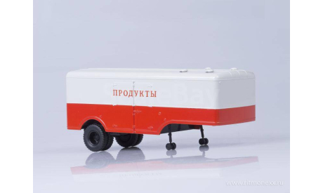 МАЗ-200В с полуприцепом МАЗ-5217 красный/серый, масштабная модель, Автоистория (АИСТ), 1:43, 1/43