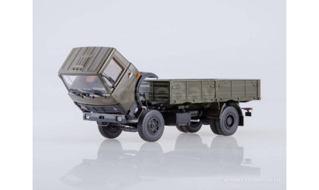 МАЗ-5337 бортовой (ранняя кабина, хаки), масштабная модель, Автоистория (АИСТ), scale43
