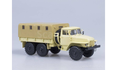 Урал-375Д бортовой с тентом бежевый, масштабная модель, Автоистория (АИСТ), 1:43, 1/43