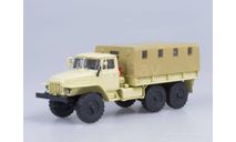 Урал-375Д бортовой с тентом бежевый, масштабная модель, Автоистория (АИСТ), 1:43, 1/43