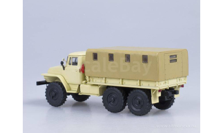 Урал-375Д бортовой с тентом бежевый, масштабная модель, Автоистория (АИСТ), 1:43, 1/43