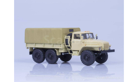 Урал-4320 бортовой с тентом бежевый, масштабная модель, Автоистория (АИСТ), scale43