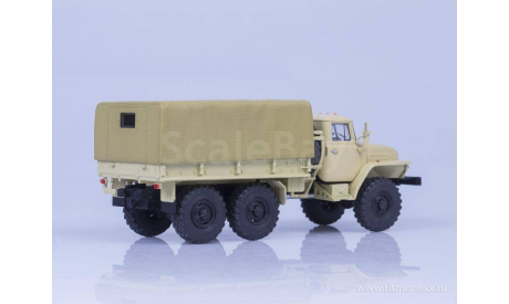 Урал-4320 бортовой с тентом бежевый, масштабная модель, Автоистория (АИСТ), scale43