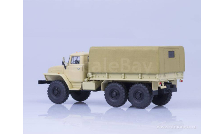 Урал-4320 бортовой с тентом бежевый, масштабная модель, Автоистория (АИСТ), scale43