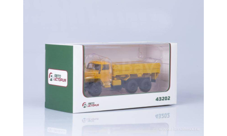 Урал-43202 6x6 бортовой желтый, масштабная модель, Автоистория (АИСТ), 1:43, 1/43