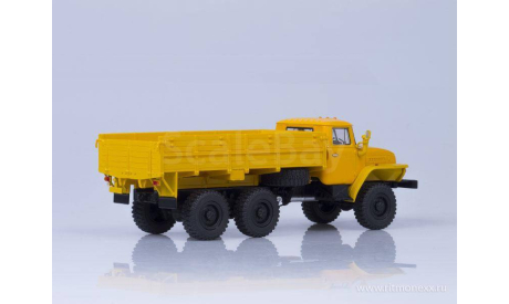 Урал-43202 6x6 бортовой желтый, масштабная модель, Автоистория (АИСТ), 1:43, 1/43
