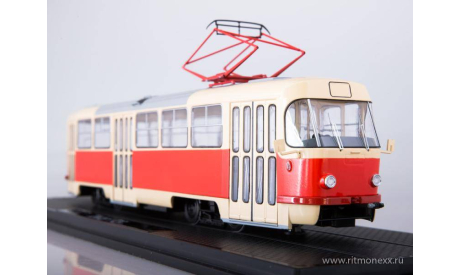 Трамвай Tatra-T3SU бежевый/оранжевый, масштабная модель, Start Scale Models (SSM), 1:43, 1/43