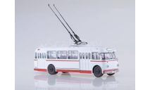 Троллейбус КТБ-4 белый с красной полосой, масштабная модель, Советский Автобус, 1:43, 1/43