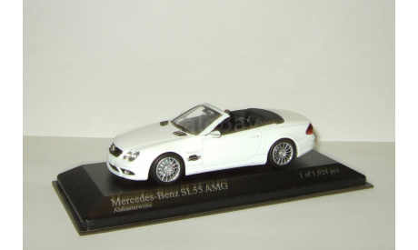 Мерседес Бенц Mercedes Benz SL 55 AMG R230 2007 Белый Minichamps 1:43 БЕСПЛАТНАЯ доставка, масштабная модель, scale43