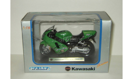 мотоцикл Кавасаки Kawasaki Ninja ZX 12R 2001 Welly 1:18 БЕСПЛАТНАЯ доставка, масштабная модель мотоцикла, scale18