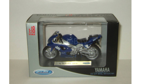 мотоцикл Ямаха Yamaha YZF R1 1999 Welly 1:18 БЕСПЛАТНАЯ доставка, масштабная модель мотоцикла, scale18