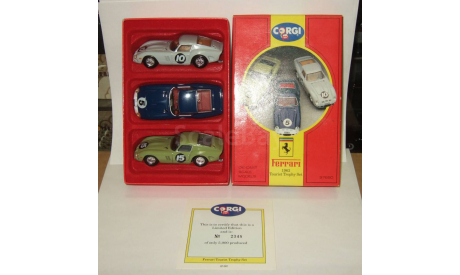 Набор 3 модели Феррари Ferrari 250 GTO 1962 Tourist Trophy Set Corgi 1:43 БЕСПЛАТНАЯ доставка, масштабная модель, scale43