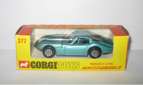 Marcos 3 Litre 1969 Corgi Toys Whizzwheels 1:43 Made in Gt Britain, масштабная модель, scale43