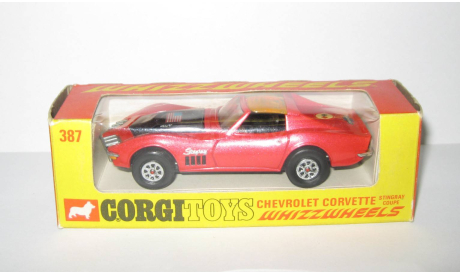 Chevrolet Corvette Stingray Coupe USA 1969 Corgi Whizzwheels 1:43 Made in Gt Britain 387, масштабная модель, scale43