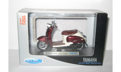 мотоцикл мотороллер скутер Ямаха Yamaha Vino YJ 50 R 1999 Welly 1:18, масштабная модель мотоцикла, scale18