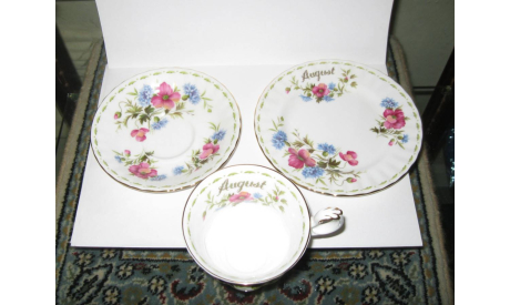 Набор Чашка + 2 Блюдца Фарфор Royal Albert Doulton Made in England Сувенир Винтаж 15х15 см, масштабные модели (другое)