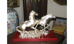 Скульптура Большая ’Лошади’ Серебро Эксклюзив Linea Argenti Италия Антиквариат Сувенир Винтаж 32 см