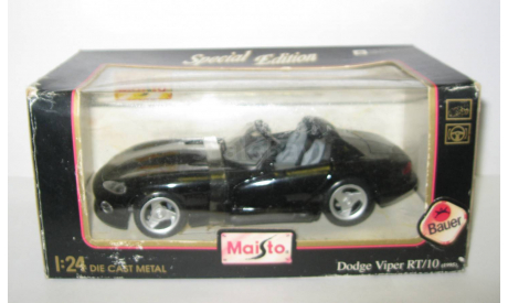 Додж Dodge Viper 1995 Ранний Maisto 1:24 Сделано в 1990х Раритет, масштабная модель, scale24
