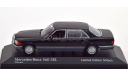 Мерседес Бенц Mercedes Benz 560 SEL W126 1990 Черный Minichamps 1:43 Limited Edition 500 pcs БЕСПЛАТНАЯ доставка, масштабная модель, 1/43, Mercedes-Benz