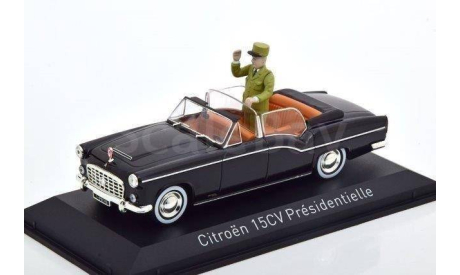 лимузин Ситроен Citroen 15CV с фигуркой Президент Шарль де Голль 1968 Norev 1:43 153134, масштабная модель, scale43