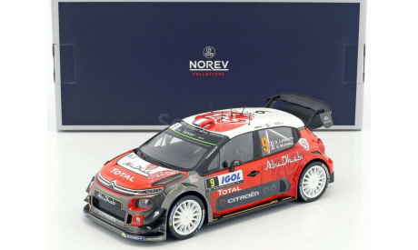 Ситроен Citroen C3 WRC #9 Lefebvre Moreau Rally Tour De Corse 2017 Norev 1:18 181633, масштабная модель, Citroën, scale18