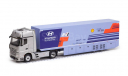 Мерседес Бенц Mercedes Benz Actros MP4 + полуприцеп Hyundai Motor Sport WRC Rally 2019 IXO 1:43 TTR019, масштабная модель, scale43, Mercedes-Benz