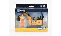 трактор Микро экскаватор JCB 8010 + фигурка Рабочий Bruder 1:16, масштабная модель, scale16