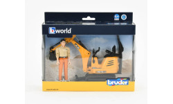 трактор Микро экскаватор JCB 8010 + фигурка Рабочий Bruder 1:16