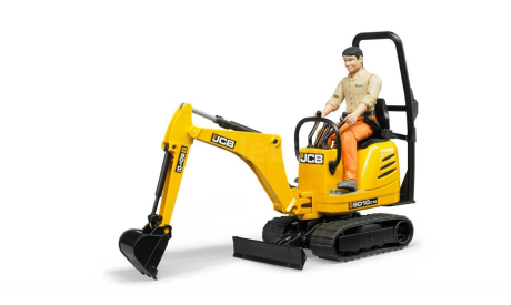 трактор Микро экскаватор JCB 8010 + фигурка Рабочий Bruder 1:16, масштабная модель, scale16