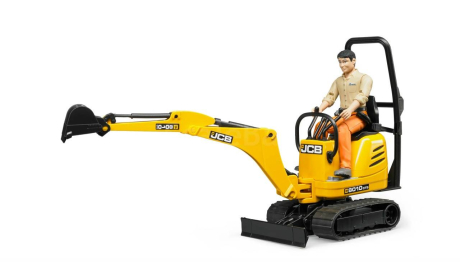 трактор Микро экскаватор JCB 8010 + фигурка Рабочий Bruder 1:16, масштабная модель, scale16
