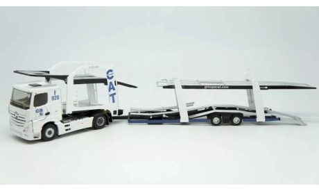 Мерседес Бенц Mercedes-Benz Actros 2 1845 + прицеп Автовоз CAT GROUPE 2019 Eligor 1:43 116462 Made in France, масштабная модель, scale43