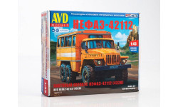 Кит Сборная модель Урал 4320 Вахтовый автобус НЕФАЗ 42112 СССР AVD Models SSM 1:43 1398AVD