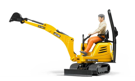 трактор Микро экскаватор JCB 8010 + фигурка Рабочий Bruder 1:16, масштабная модель, scale16