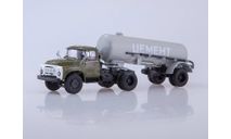 Зил 130 В1 + полуприцеп Цистерна ТЦ 4 Цемент 1979 СССР АИСТ Автоистория 1:43, масштабная модель, scale43