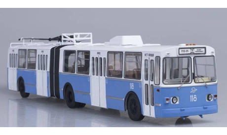 4006 - ЗиУ-10 (ЗиУ-683) троллейбус, бело-голубой, (рабочие штанги), масштабная модель, Start Scale Models (SSM), scale43