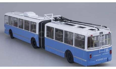 4006 - ЗиУ-10 (ЗиУ-683) троллейбус, бело-голубой, (рабочие штанги), масштабная модель, Start Scale Models (SSM), scale43