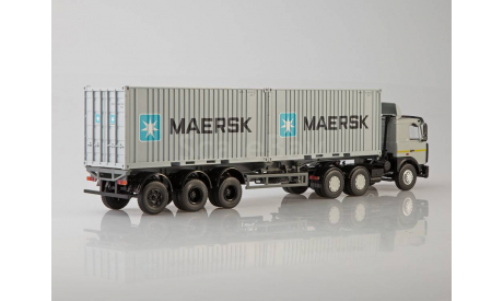 7043 - МАЗ-6422 с полуприцепом-контейнеровозом МАЗ-938920 Maersk, серый, масштабная модель, Start Scale Models (SSM), 1:43, 1/43