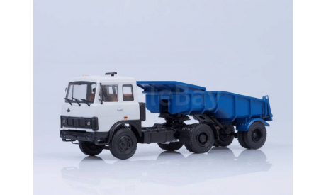 МАЗ-5432 с полуприцепом МАЗ-5232В, (серый/голубой), масштабная модель, 1:43, 1/43, Автоистория (АИСТ)