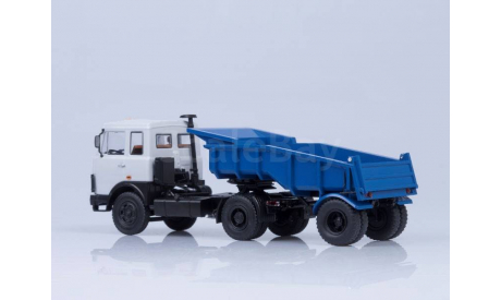 МАЗ-5432 с полуприцепом МАЗ-5232В, (серый/голубой), масштабная модель, scale43, Автоистория (АИСТ)