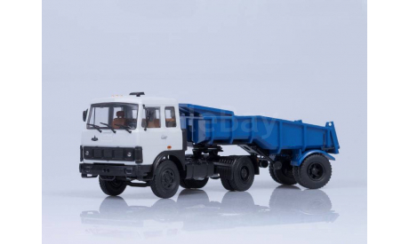МАЗ-5432 с полуприцепом МАЗ-5232В, (серый/голубой), масштабная модель, scale43, Автоистория (АИСТ)