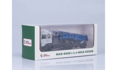 МАЗ-5432 с полуприцепом МАЗ-5232В, (серый/голубой), масштабная модель, scale43, Автоистория (АИСТ)
