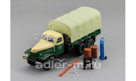 ЗиС -151 «ТехПомощь» бортовой тент - зелёный/бежевый DIP Models 115104, масштабная модель, scale43