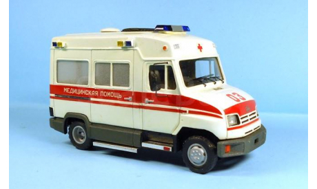 ЗиЛ-32502М «Бычок» медицинская помощь, масштабная модель, KV, 1:43, 1/43