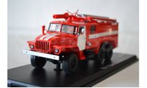 АЦ-40 (43202) ПМ 102Б красный с белыми полосами, масштабная модель, scale43, УРАЛ