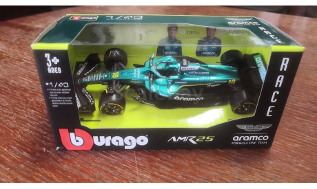 Модель formula 1 43 Aston Martin AMR25 2025 Lance Stroll Лэнс Стролл Bburago, масштабная модель, scale43