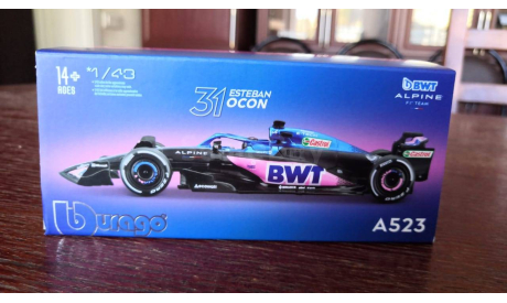 Модель formula 1 Alpine Renault A523 F1 2023 Esteban Ocon Эстебан Окон 1 43 Bburago, масштабная модель, scale43