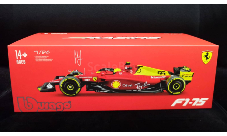 Ferrari Racing F1-75 Монца 2022 Carlоs Sainz Kаpлос Сайнc 1 24 Bburago, масштабная модель, scale24